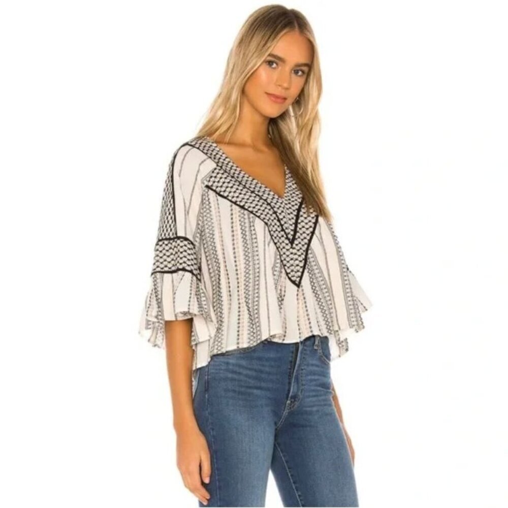 Free People Runnin On A Dream Top Ivory Size M Boho Neutral